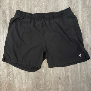 Vuori Shorts Men's X-Large Black Rush Yoga Lined 6" Inseam Gym Run Banks V358